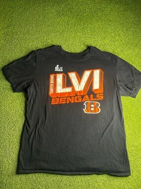 Men's Black Bengals LVI Super Bowl Graphic T‑Shirt